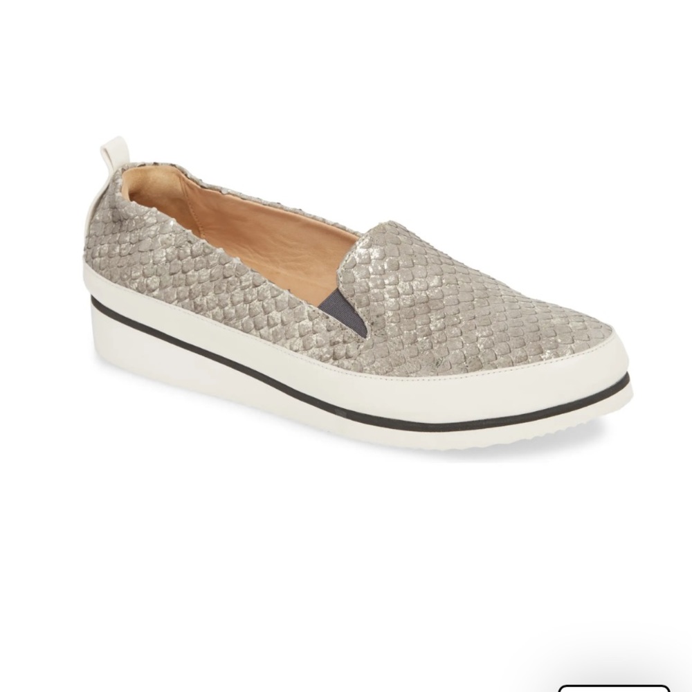 Ron White Luxury Nell Shoes Size 37 Pewter Wedge Slip On